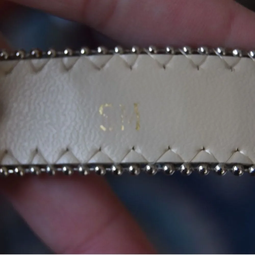 Vintage Y2K Denim Concho Belt Western Silver Studded XS S
